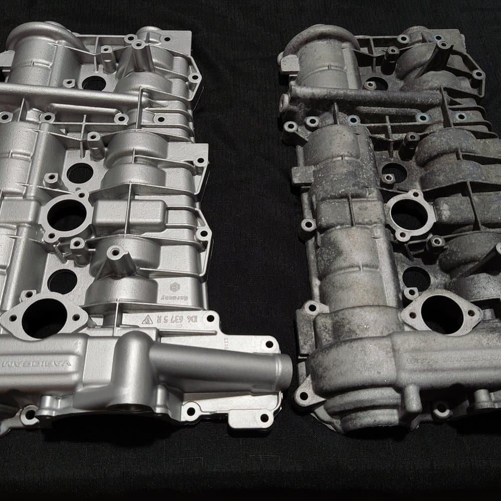 Vapour blasted valve covers at RBSD in Hamilton