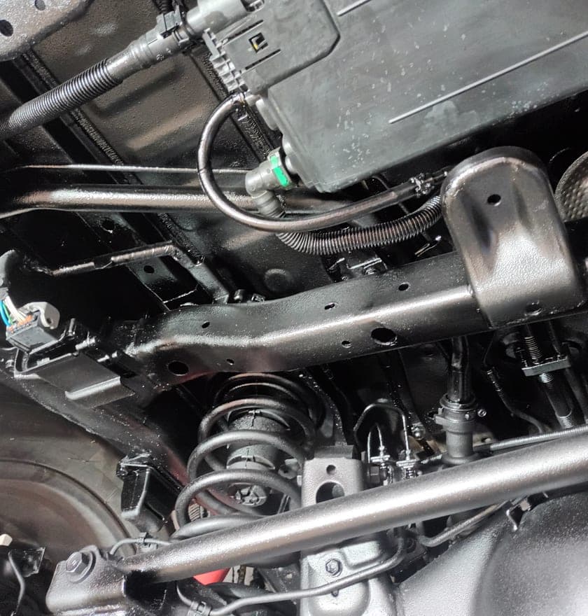 4Runner fuel tank and crossmember after coating