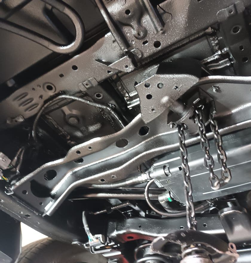 4Runner frame rail and underbody after coating